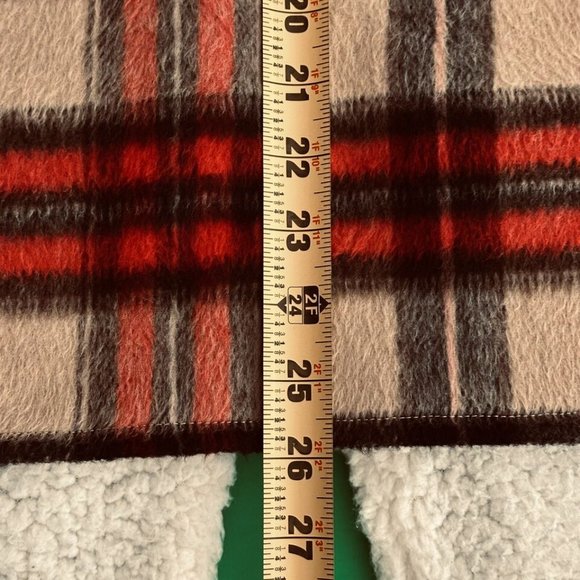 Maurices Wool Blend Open Vest - Size Large - Plaid Fleece Lined - Picture 10 of 10